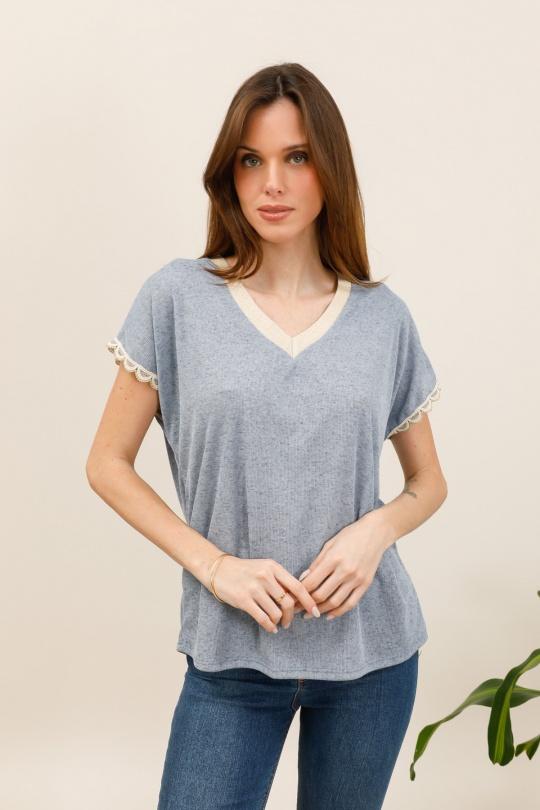 Camisetas Mujer Blue Nota bene 7605 Efashion Paris