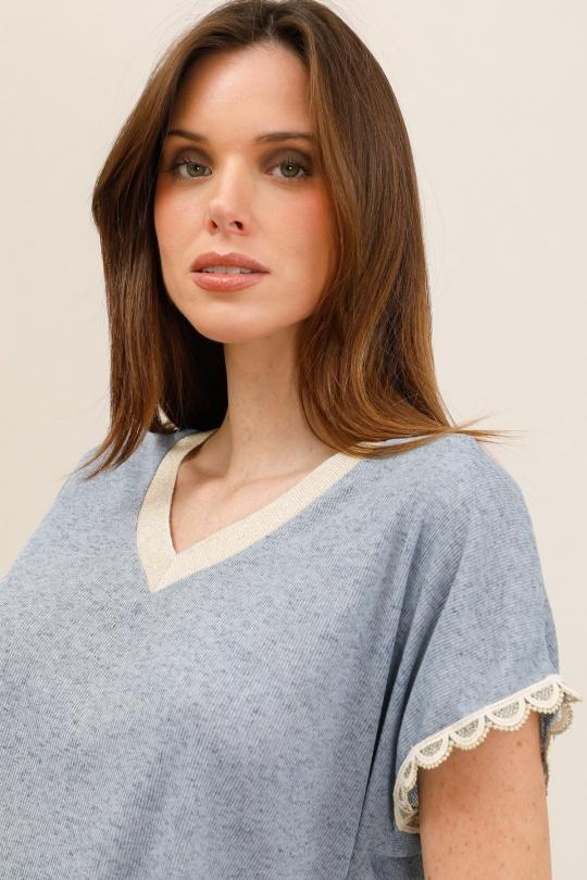 Camisetas Mujer Blue Nota bene 7605 Efashion Paris