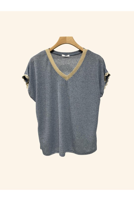 Camisetas Mujer Blue Nota bene 7605 Efashion Paris