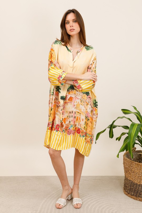 Robes mi-longues Femme Jaune Nota bene 34952 Efashion Paris