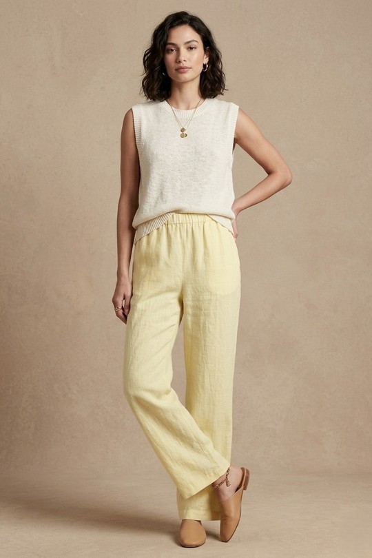 Pantalons Femme Jaune Nota bene 5350 Efashion Paris