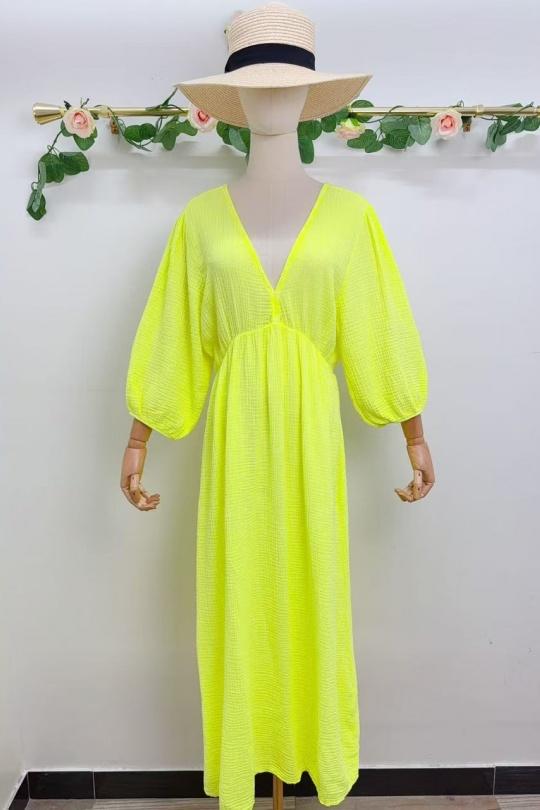 Abiti maxi Donna Yellow fluo SAISON DU VENT 2394 Efashion Paris