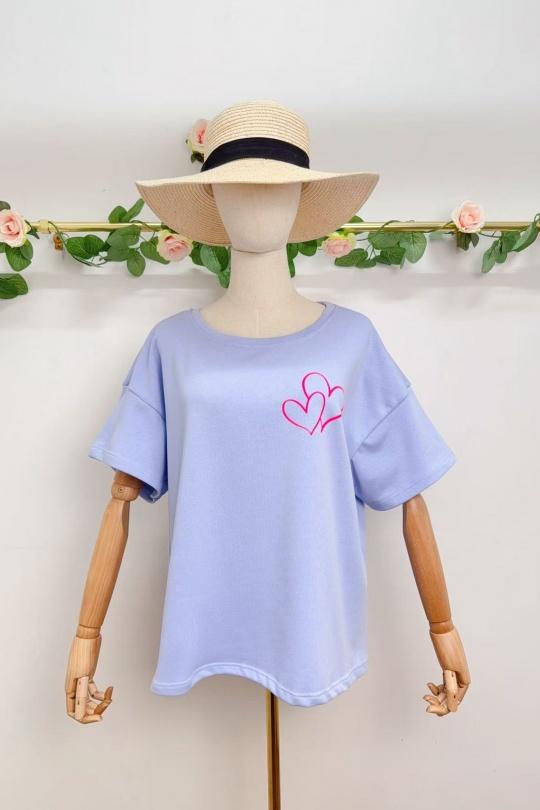 T-shirts Femme Bleu ciel SAISON DU VENT 9660 Efashion Paris