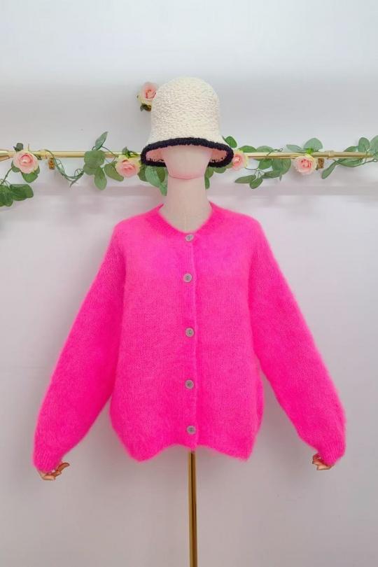 Gilets Femme Rose fluo SAISON DU VENT 28018 Efashion Paris