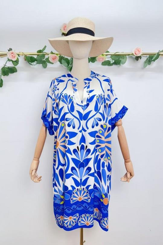 Robes courtes Femme Bleu royal SAISON DU VENT 9901D Efashion Paris