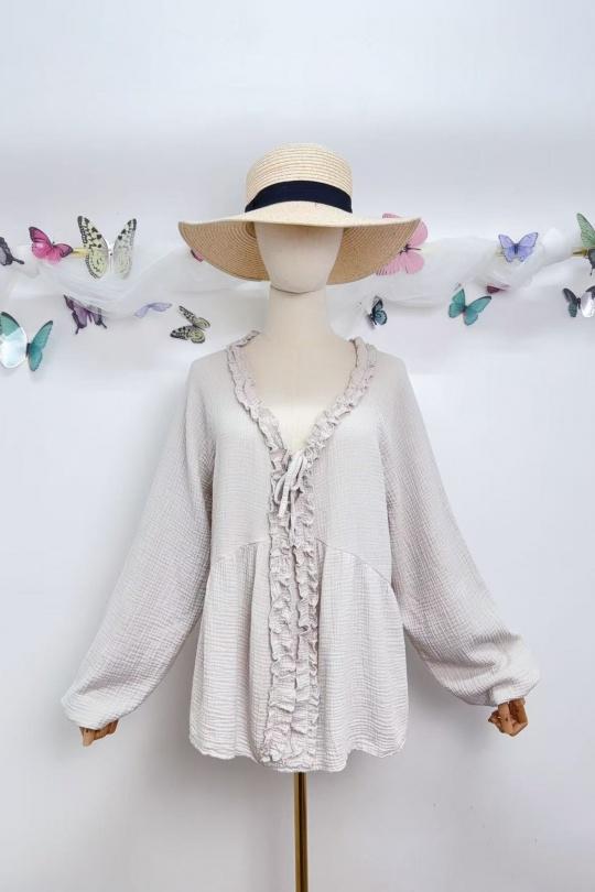 Tops Femme Jaune clair SAISON DU VENT 2632 Efashion Paris