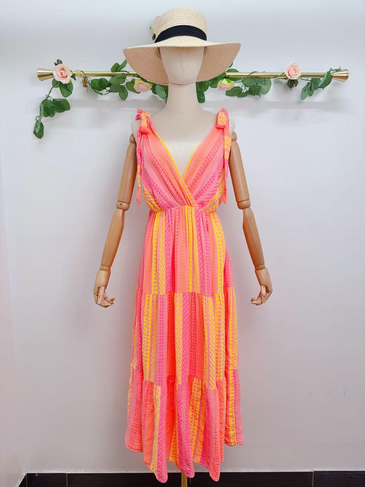 Robes longues Femme Saumon SAISON DU VENT 9664B #c Efashion Paris