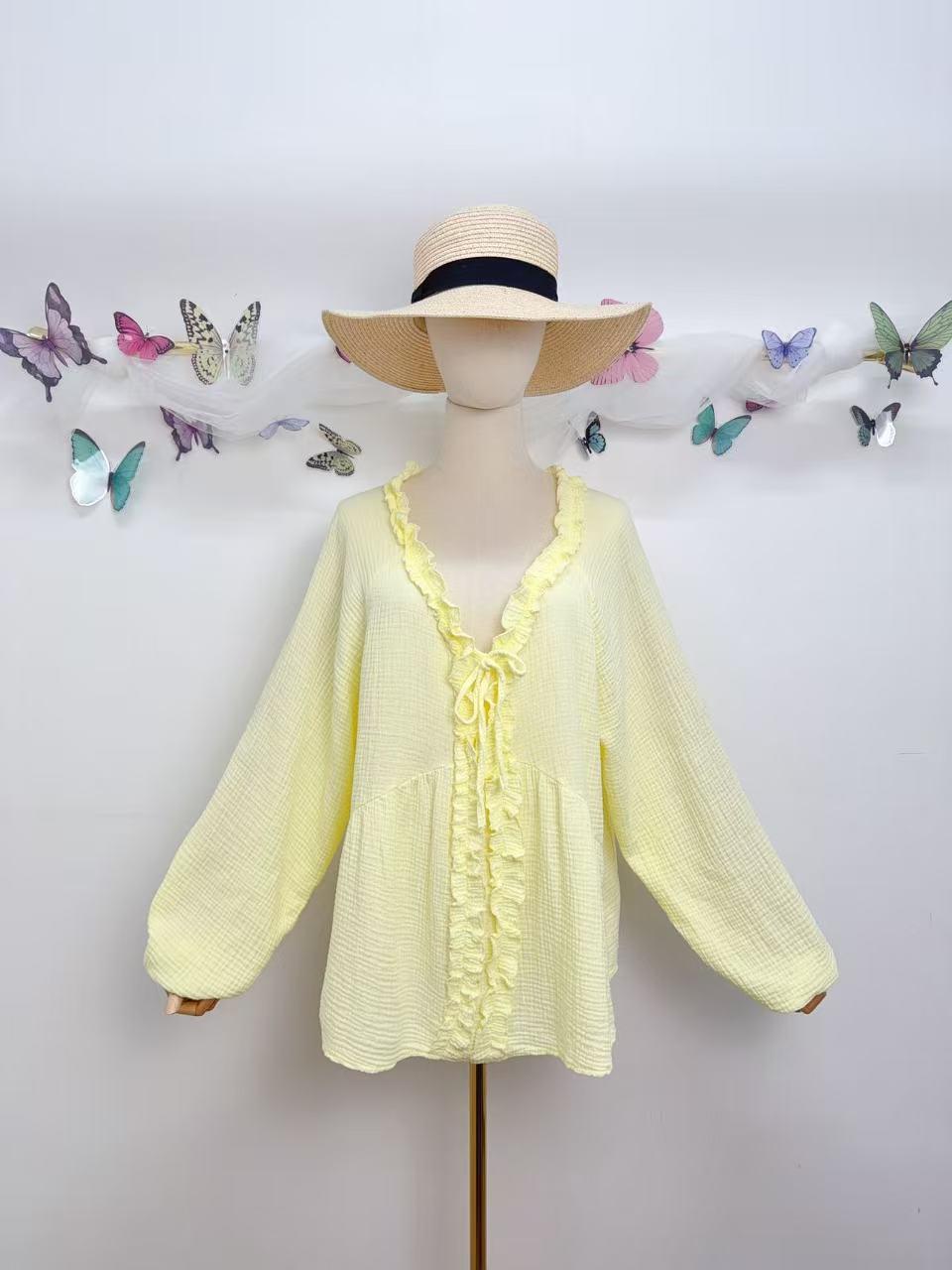 Tops Femme Jaune clair SAISON DU VENT 2632 #c Efashion Paris