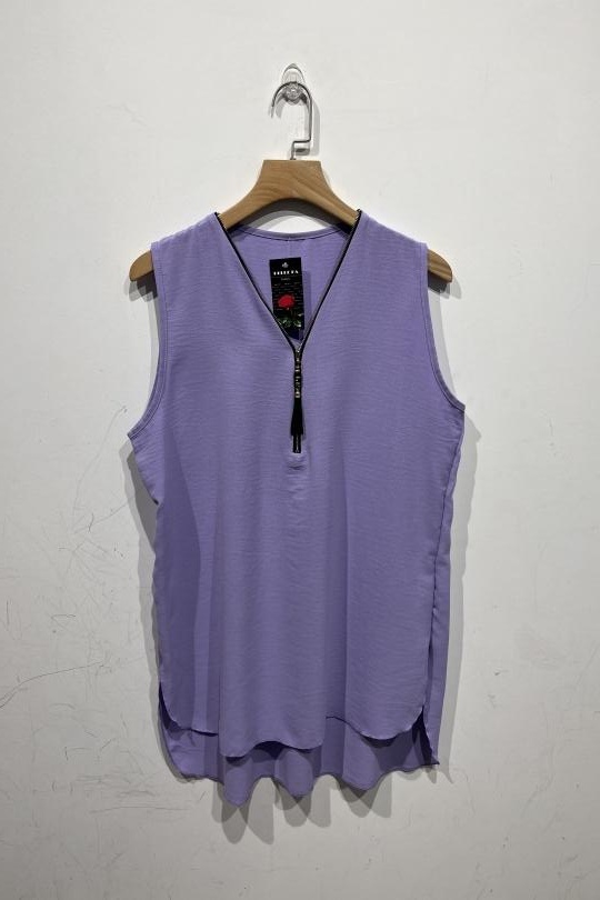 Camisetas sin mangas Mujer Lilac BELLE FA 5806_2 Efashion Paris