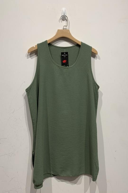 Camisetas sin mangas Mujer Olive Green BELLE FA 58106 Efashion Paris