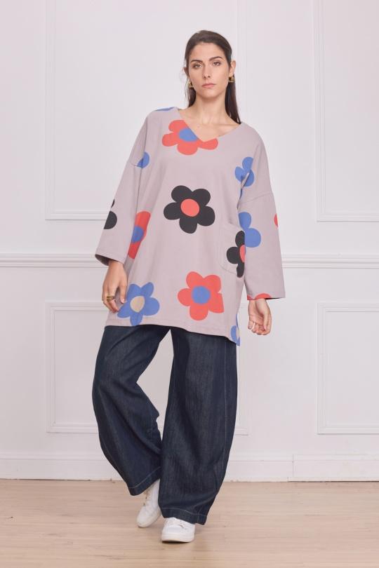 Tunics Women Grey Bella Blue A112-R113 Efashion Paris