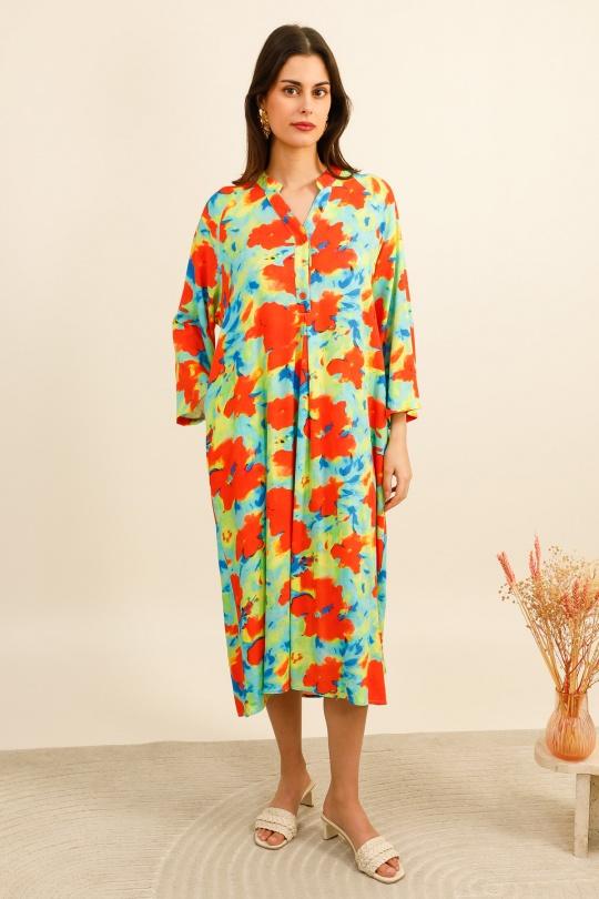 Robes longues Femme Orange Bella Blue P170-R231B Efashion Paris