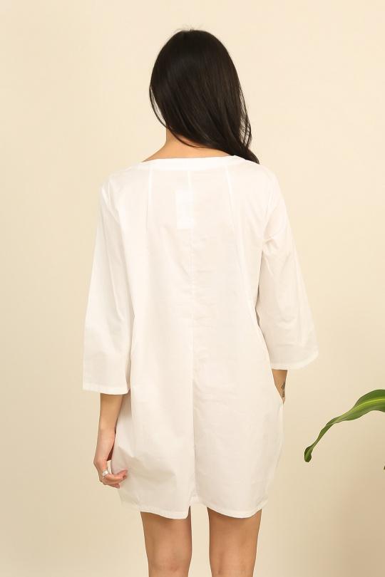 Robes courtes Femme Blanc Bella Blue D615-A012 Efashion Paris