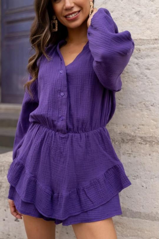 Combinaisons Femme Violet KILKY ZP376 Efashion Paris