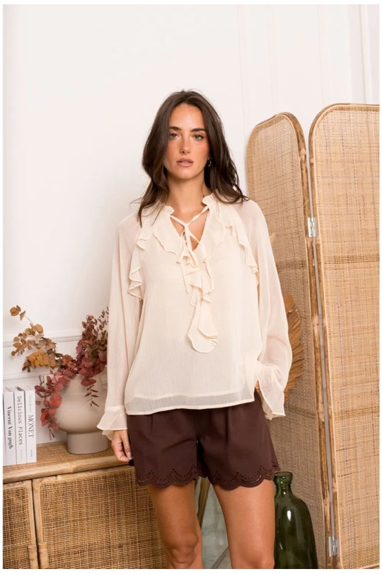 Blouses Femme Beige KILKY ZP1093 Efashion Paris