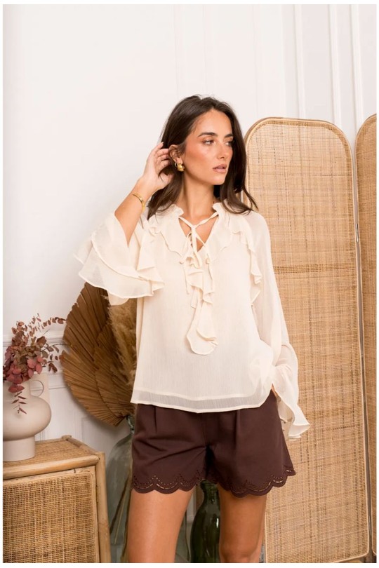Blouses Femme Beige KILKY ZP1093 Efashion Paris