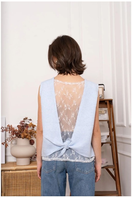 Tops Femme Bleu ciel KILKY YP2032 Efashion Paris