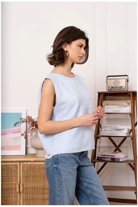 Tops Femme Bleu ciel KILKY YP2032 Efashion Paris