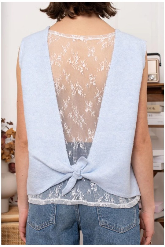 Tops Femme Bleu ciel KILKY YP2032 Efashion Paris