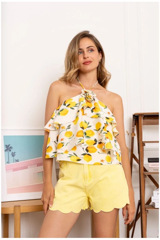 Tops Femme Jaune KILKY ZP1065 Efashion Paris