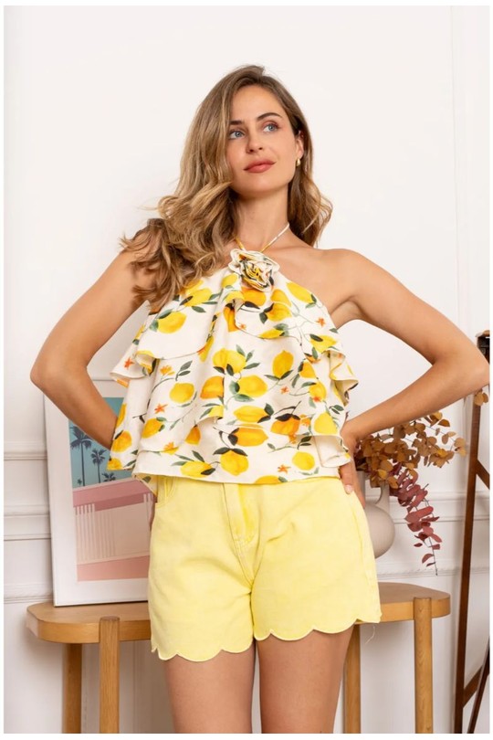 Tops Femme Jaune KILKY ZP1065 Efashion Paris