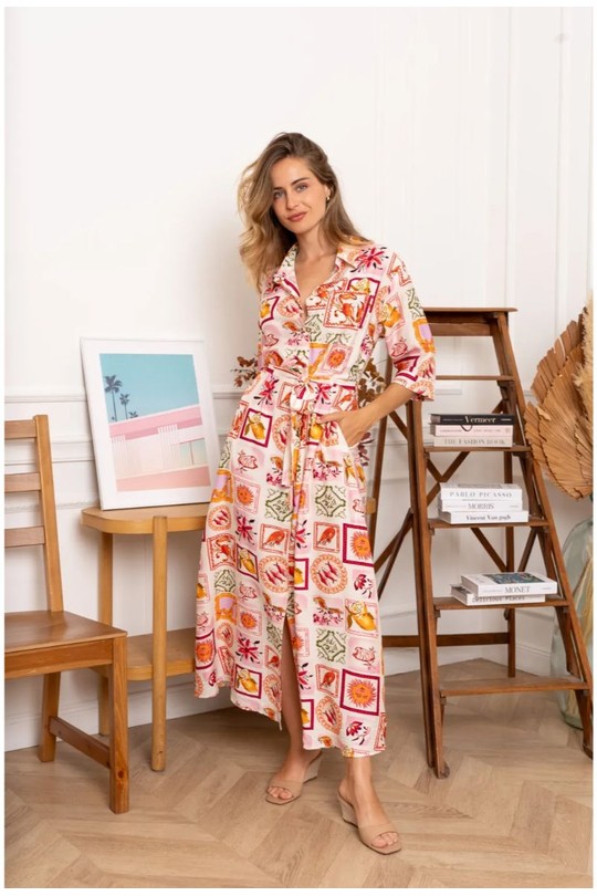 Robes longues Femme Rose KILKY ZP1049 Efashion Paris