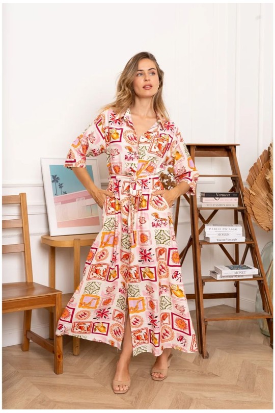 Robes longues Femme Rose KILKY ZP1049 Efashion Paris