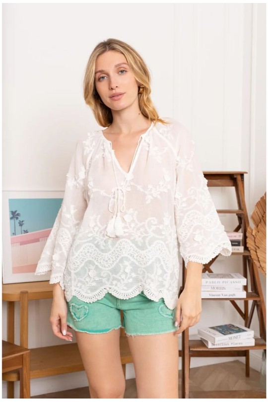 Blouses Femme Blanc KILKY JP3458 Efashion Paris