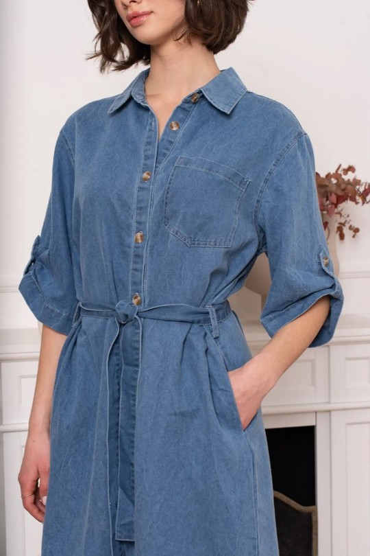 Robes mi-longues Femme Bleu KILKY AP2913 Efashion Paris