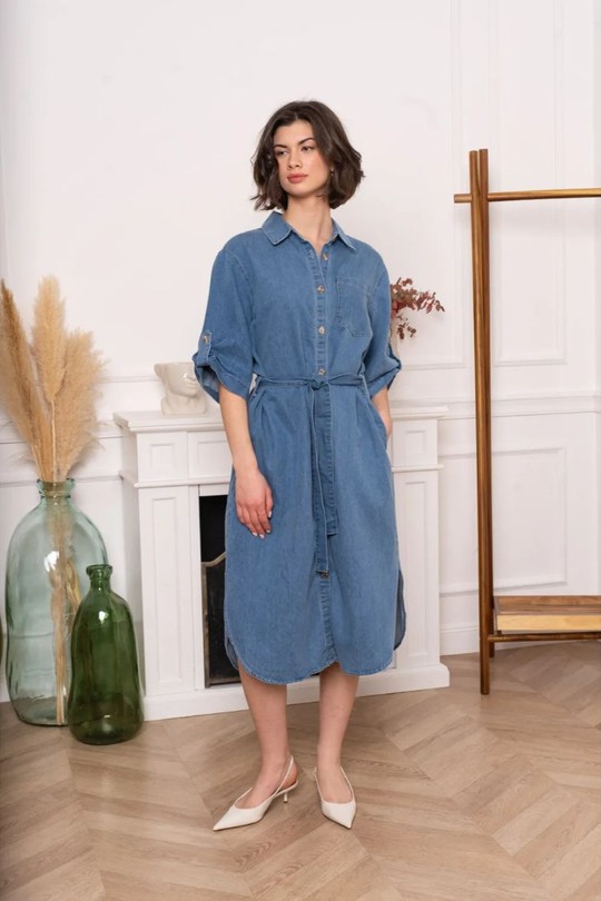 Robes mi-longues Femme Bleu KILKY AP2913 Efashion Paris
