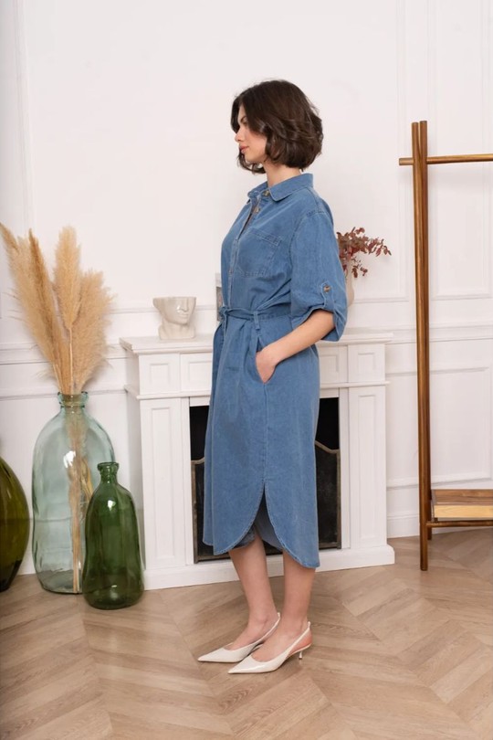 Robes mi-longues Femme Bleu KILKY AP2913 Efashion Paris