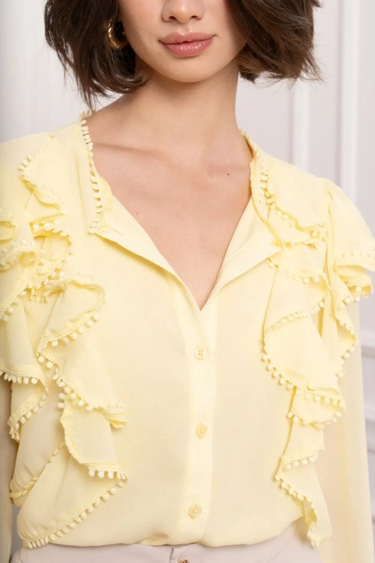 Chemises Femme Jaune clair KILKY DP011 Efashion Paris