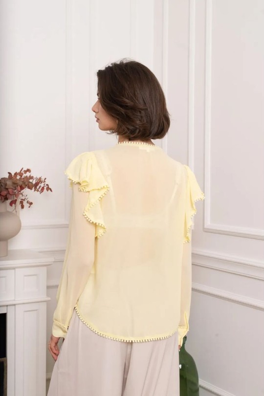 Chemises Femme Jaune clair KILKY DP011 Efashion Paris