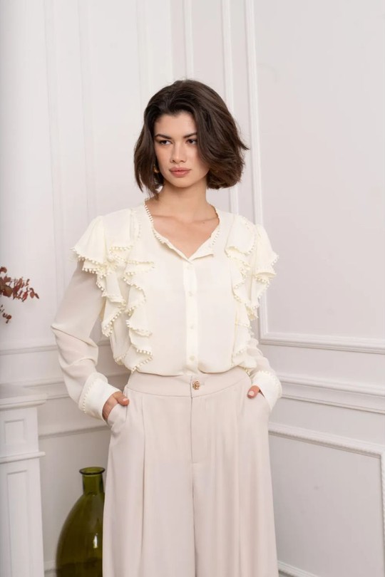 Chemises Femme Jaune clair KILKY DP011 Efashion Paris