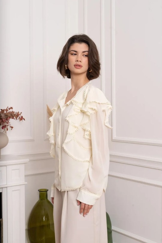 Chemises Femme Jaune clair KILKY DP011 Efashion Paris