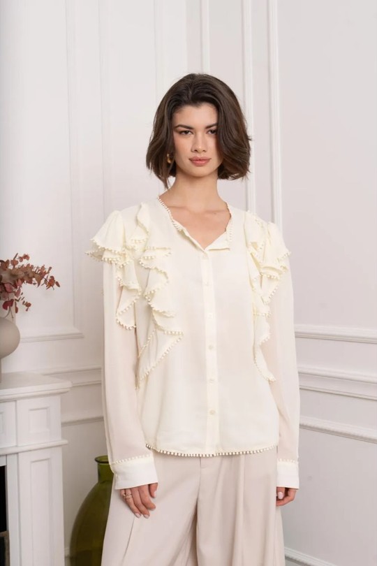 Chemises Femme Jaune clair KILKY DP011 Efashion Paris