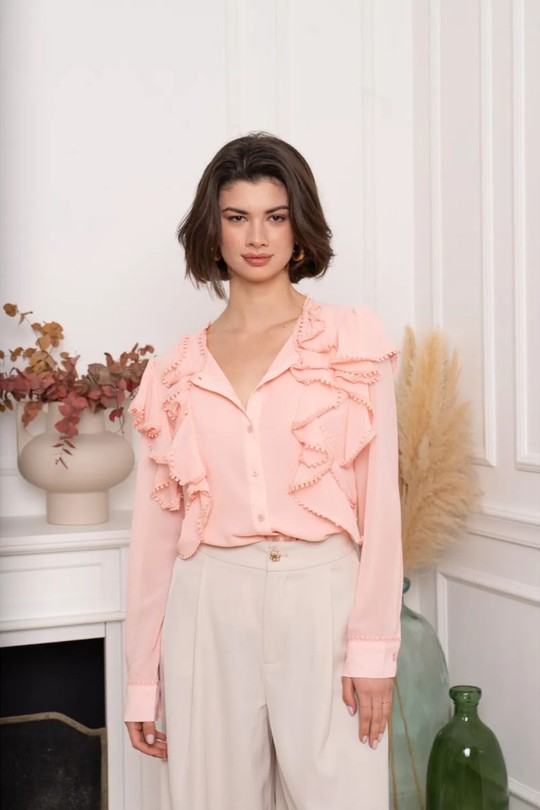 Chemises Femme Jaune clair KILKY DP011 Efashion Paris