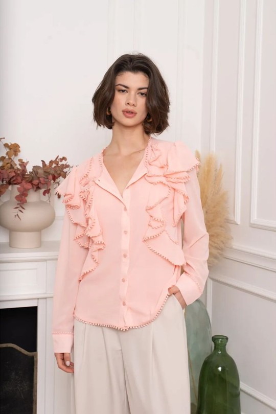 Chemises Femme Jaune clair KILKY DP011 Efashion Paris