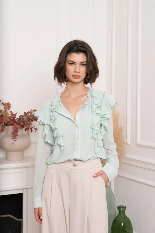 Chemises Femme Jaune clair KILKY DP011 Efashion Paris