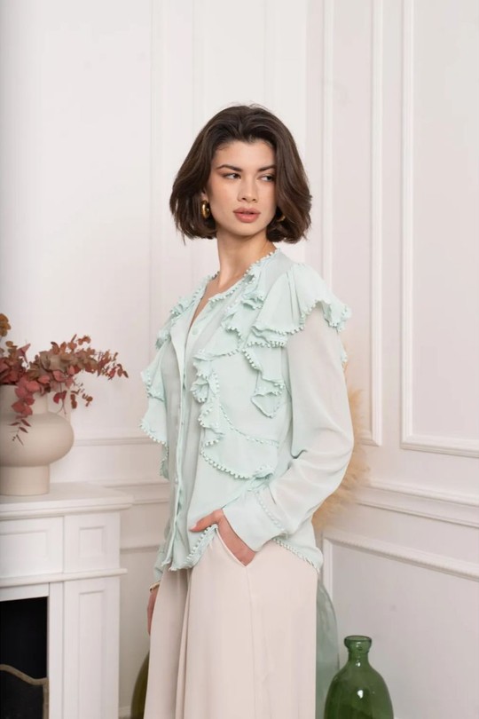 Chemises Femme Jaune clair KILKY DP011 Efashion Paris