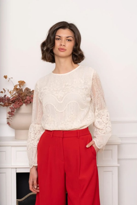 Blouses Femme Beige KILKY ZP1253 Efashion Paris