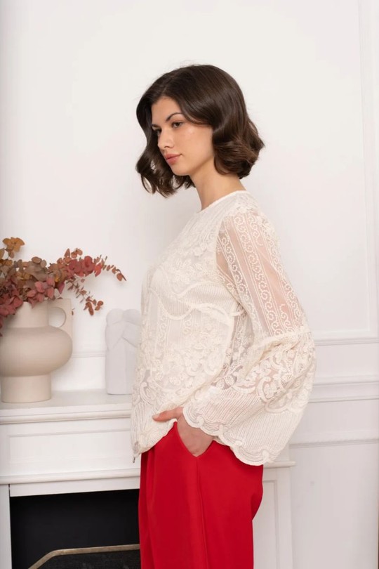 Blouses Femme Beige KILKY ZP1253 Efashion Paris