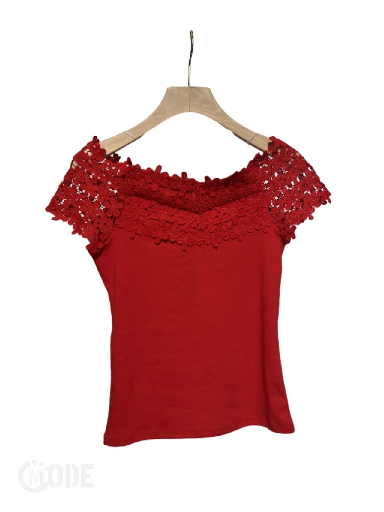 Tops Femme Rouge CM MODE 8219 #c Efashion Paris