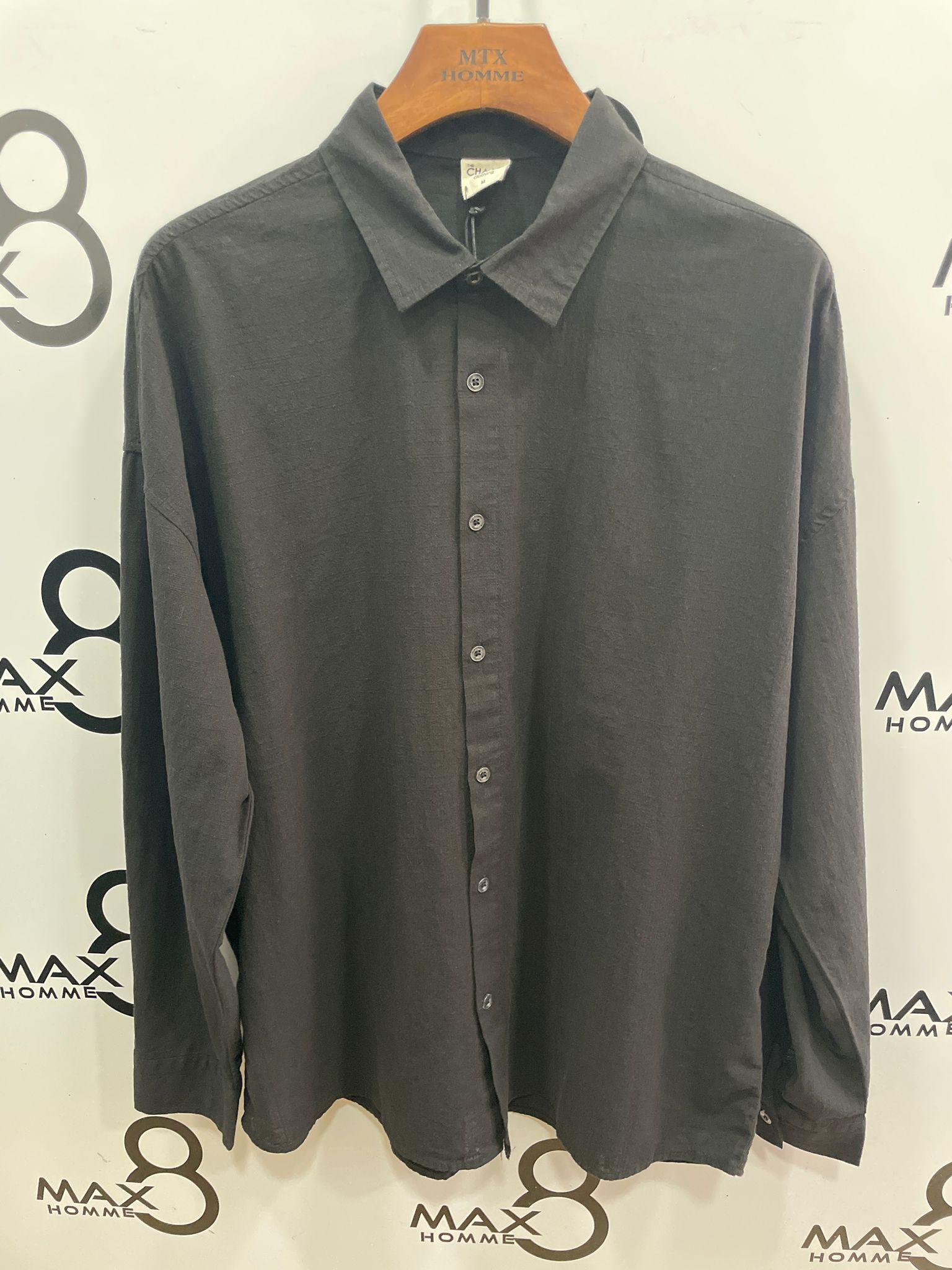 Chemises Homme Noir MAX8 G1118 #c Efashion Paris