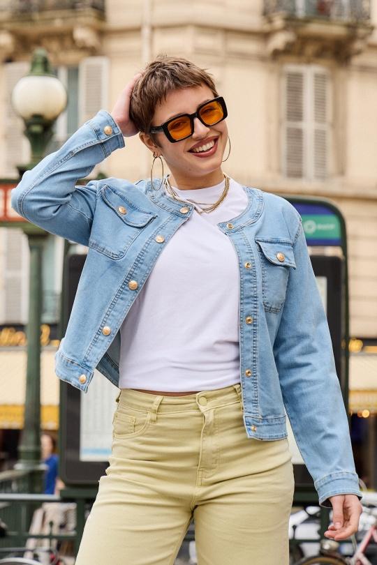Giacche Donna Light blue ANA & LUCY ALM1712 Efashion Paris