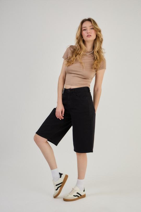 Shorts Femme Noir ANA & LUCY H6985* ( BAGGY DAD ) Efashion Paris