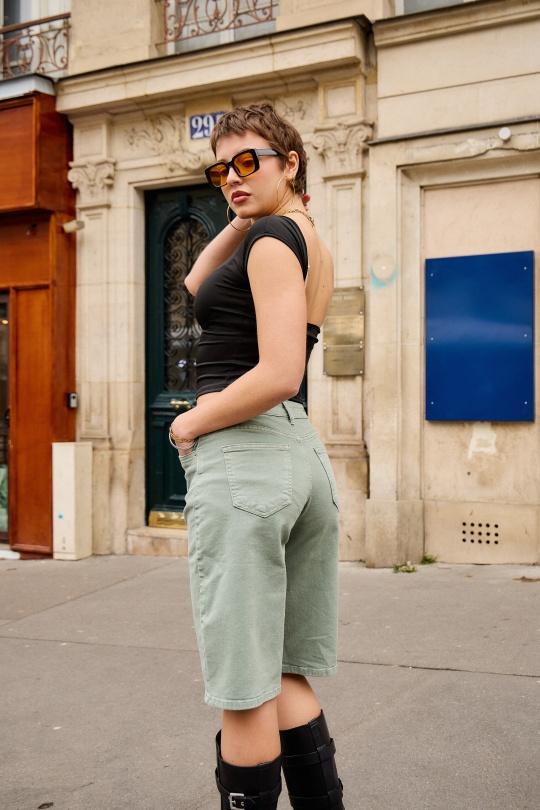 Shorts Femme Noir ANA & LUCY H6985* ( BAGGY DAD ) Efashion Paris