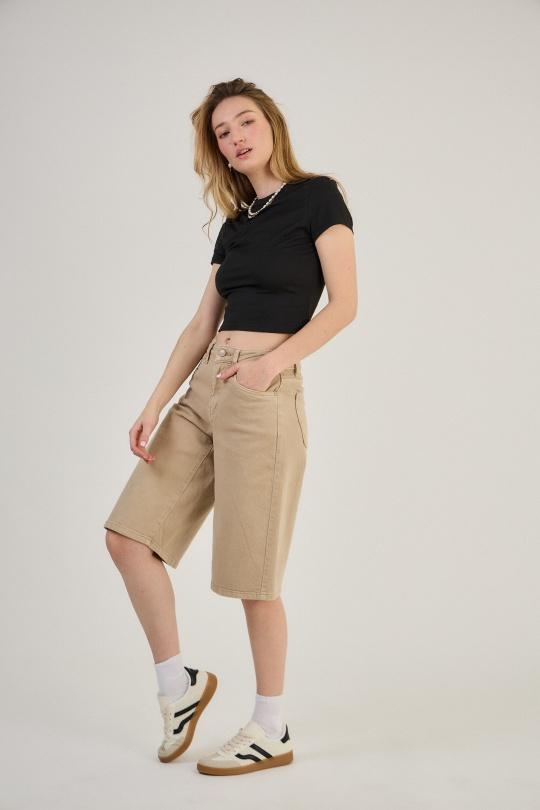 Shorts Femme Noir ANA & LUCY H6985* ( BAGGY DAD ) Efashion Paris