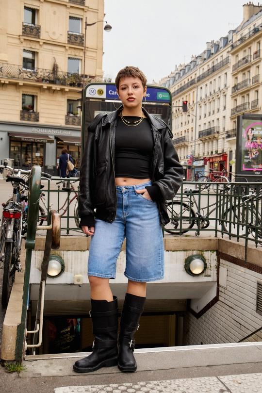 Shorts Femme Bleu clair ANA & LUCY H6984* ( BAGGY DAD ) Efashion Paris