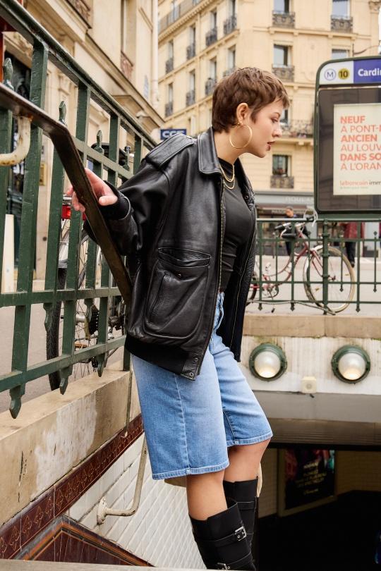 Shorts Femme Bleu clair ANA & LUCY H6984* ( BAGGY DAD ) Efashion Paris